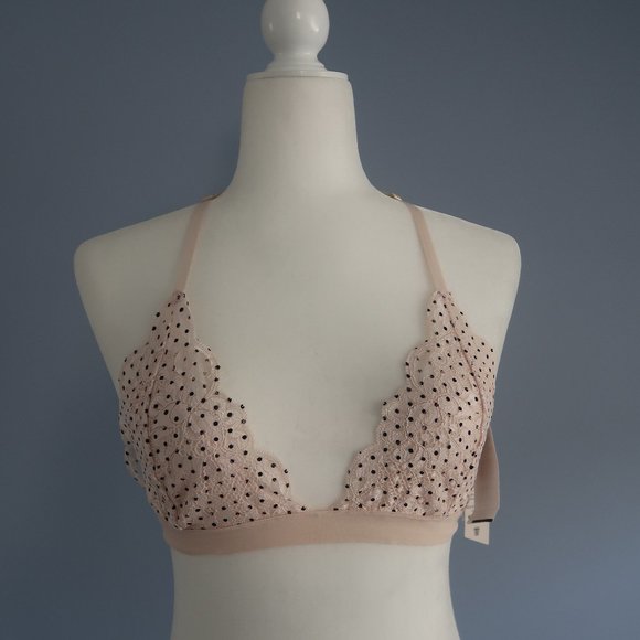 SISTHAH Other - NWT SISTAH PINK WITH BLACK POLKA DOT LACE BRALETTE
